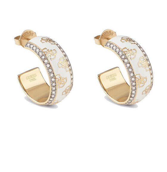 Modern gold-plated hoop earrings 4G Loop JUBE02278JWYGWHT/U