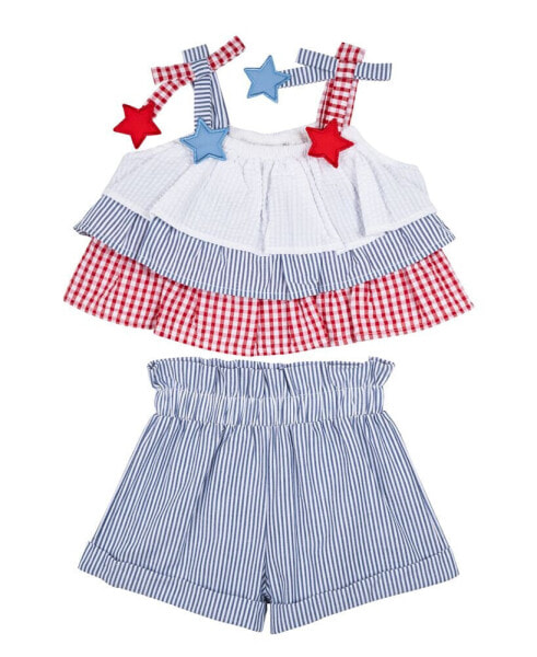 Baby Girl Americana Seersucker Short Set