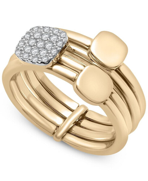 Diamond Four Row Stack Ring (1/6 ct. t.w.) in 10k Gold, Created for Macy's