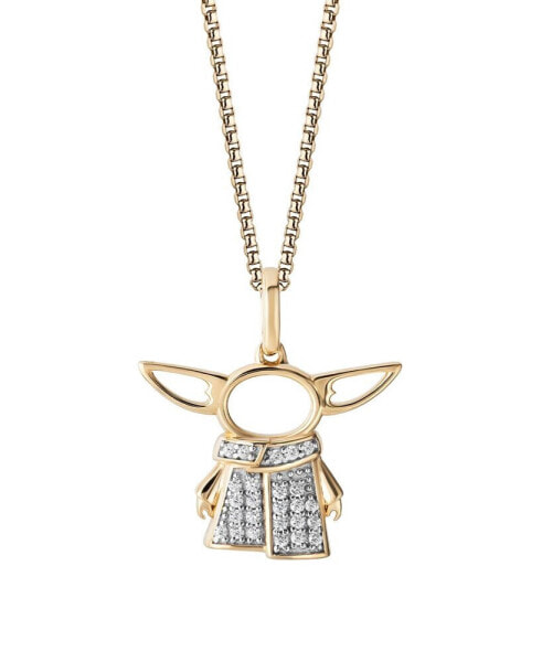 Grogu Diamonds Pendant Necklace (1/10 ct. t.w.) in 10K Yellow Gold and White Gold