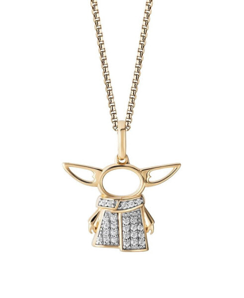 Star Wars grogu Diamonds Pendant Necklace (1/10 ct. t.w.) in 10K Yellow Gold and White Gold