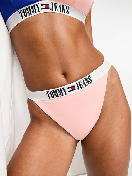 Tommy Jeans archive high rise bikini bottom in pink