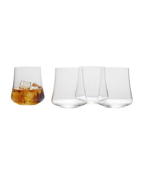 Aline Stemless Wine Double Old Fashioned Glasses Set of 4, 14 oz