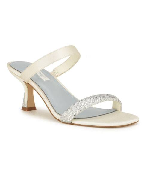 Women's Shimme Bridal Tapered Heel Dress Sandals