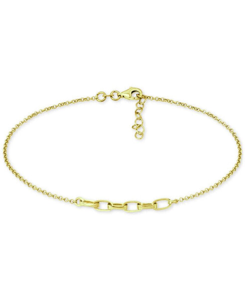 Large Link Ankle Bracelet in 18k Gold-Plated Sterling Silver & Sterling Silver, Created for Macy's