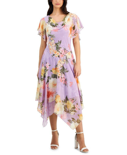 Women's Chiffon Flowy A-Line Midi Dress