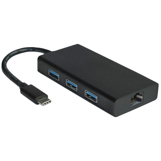 VALUE 12.99.1109 - USB 3.2 Gen 2 (3.1 Gen 2) Type-C - RJ-45,USB 3.2 Gen 1 (3.1 Gen 1) Type-A - 1000 Mbit/s - Black - Link,Speed