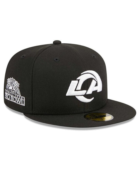 Men's Black Los Angeles Rams Main Patch 59FIFTY Fitted Hat