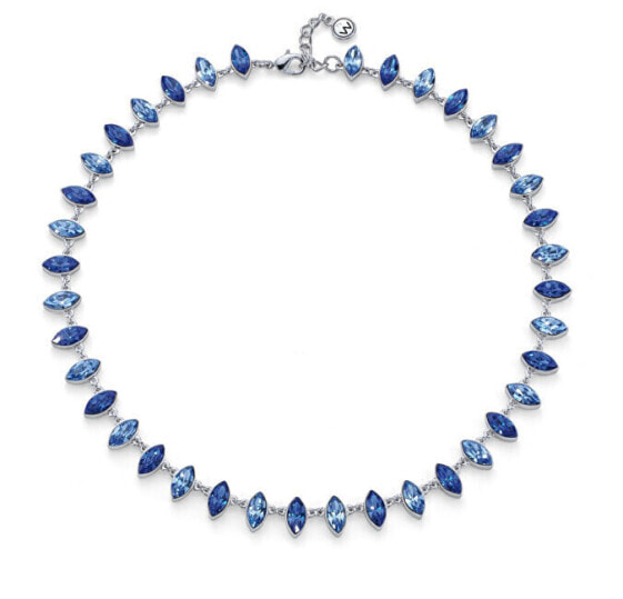 Luxury necklace with blue crystals Izanami 12324