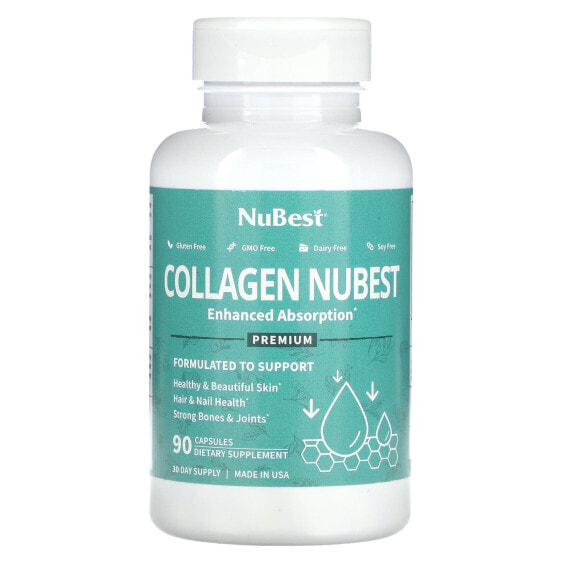 NuBest, Коллаген премиального качества Nubest, улучшенное усвоение, 90 капсул