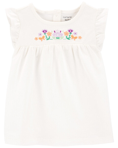 Футболка для девочек Carter's Toddler Floral Flutter Top