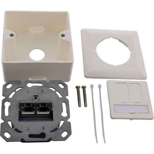 InLine Cat.6A wall outlet box - surface or flush mount - 2x RJ45 socket