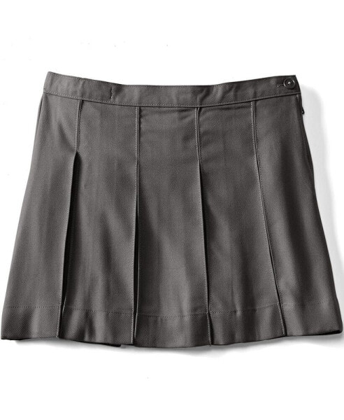 Big Girls School Uniform Box Pleat Skirt Above The Knee