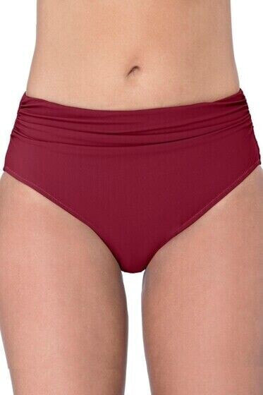 Profile By Gottex 259887 Women's Tutti Frutti Ruched Bikini Bottoms Red Size 16