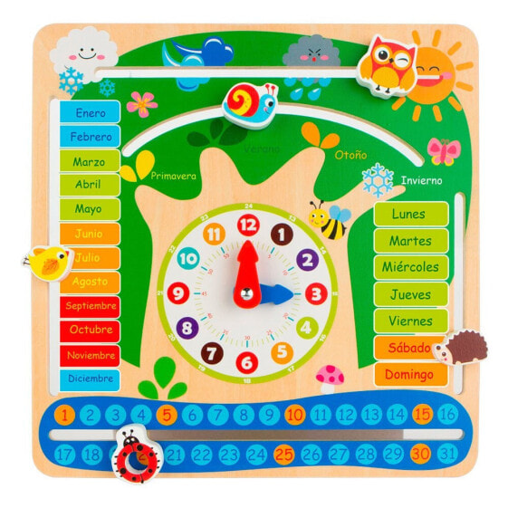 Игрушка развивающая WooMax Деревянные часы-пазл Календарь