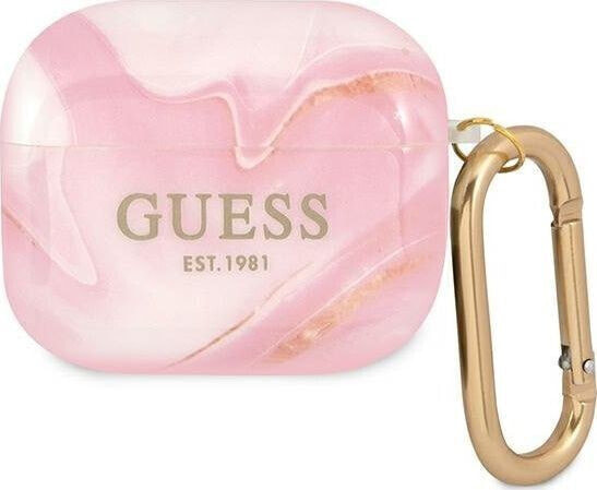 Guess Etui ochronne GUA3UNMP Marble Collection do AirPods 3 różowe