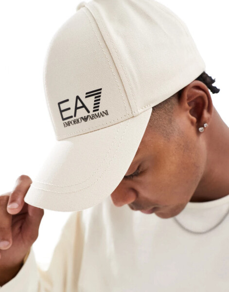 EA7 logo cap in stone