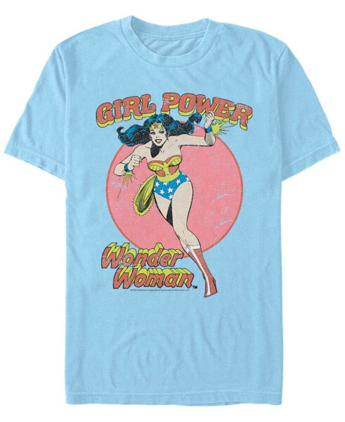 Men's Wonder Woman Girl Power Vintage-Inspired Distressed Short Sleeve T-shirt