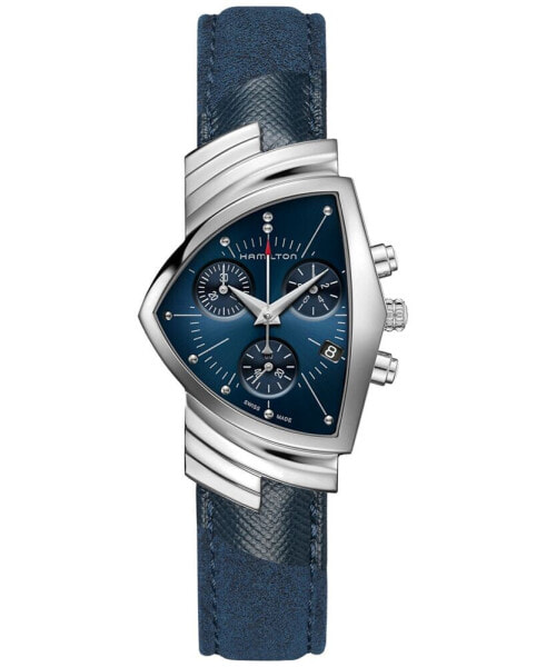Women's Swiss Chronograph Ventura Blue Textile Strap Watch 32x50mm