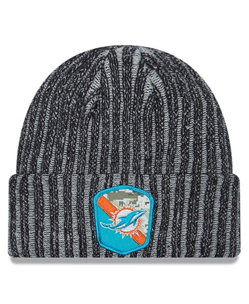 Men's Black Miami Dolphins 2023 Salute To Service Cuffed Knit Hat