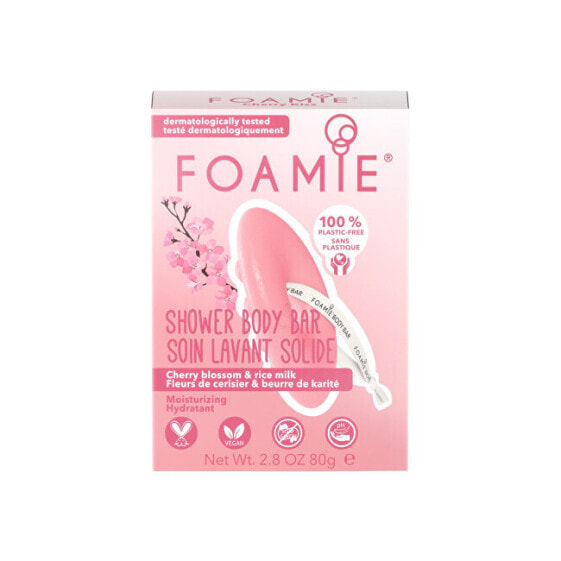 Мыло для душа Foamie Cherry Kiss с вишневым цветом и рисовым молоком 80 г