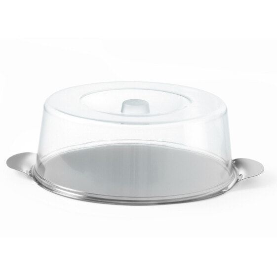 Посуда столовая Hendi 980101 - Тарелка из нержавеющей стали с прозрачной крышкой d 300 мм