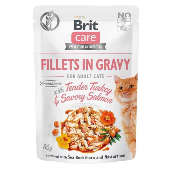 BRIT Care Fillets Ingravy Turkey And Salmon In Sauce 85g Wet Cat Food