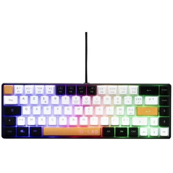 Gaming-Tastatur THE G-LAB KEYZ-HYDRO-BKWO/FR 60 % Membran, 3 Farben Schwarz + Wei + Orange