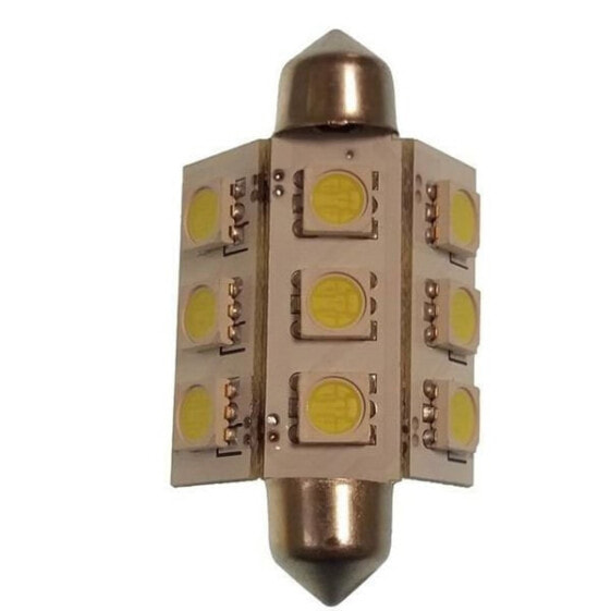 GOLDENSHIP 10-30V 2W Festoon 9 SMD 5050 Cold Led Bulb