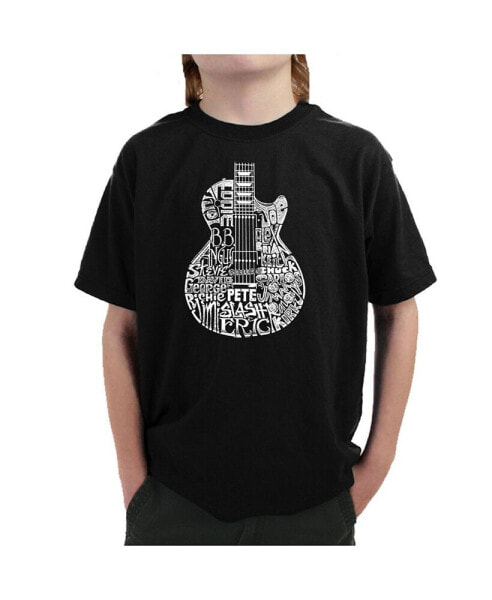 Big Boy's Word Art T-shirt - Rock Guitar Head