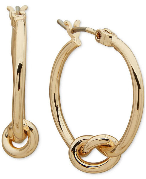 Small Bottom Knotted Modern Hoop Earrings