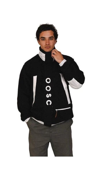 Men's Sherpa Fleece Jacket Black / White