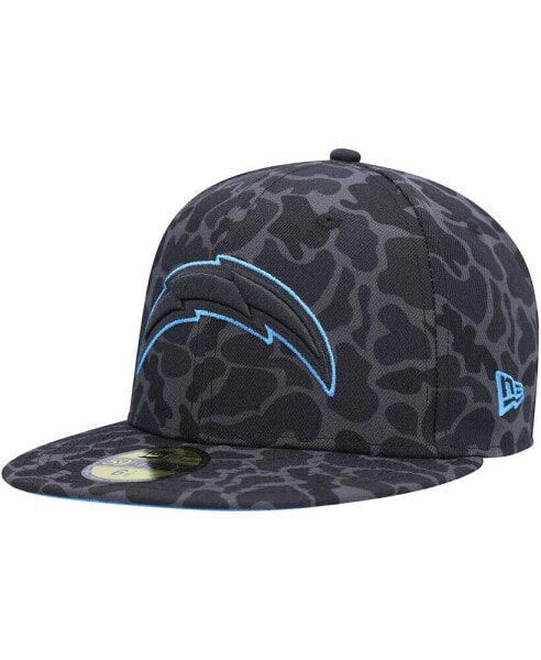Men's Black Los Angeles Chargers Amoeba Camo 59FIFTY Fitted Hat