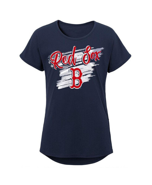 Big Girls Navy Boston Red Sox Dream Scoop-Neck T-shirt
