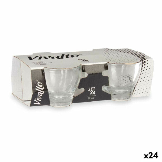 Набор кофейных чашек Vivalto Прозрачное стекло 80 мл (24 штуки)