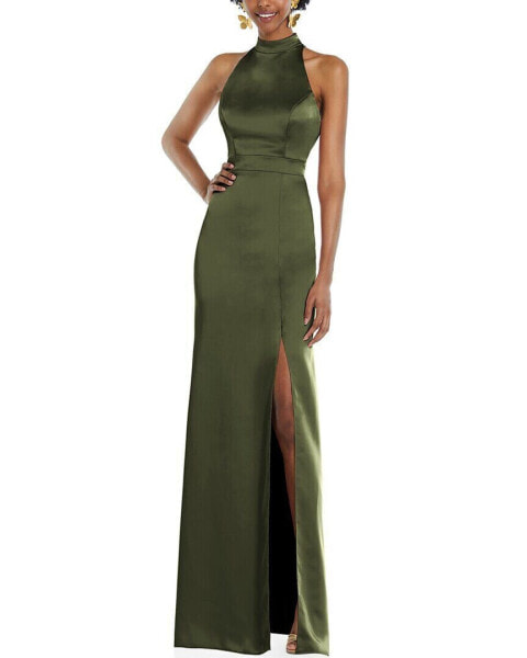 Lovely High Neck Backless Maxi Dress Women's