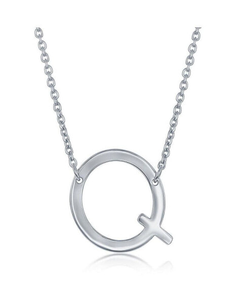 Sterling Silver Sideways Initial Necklace