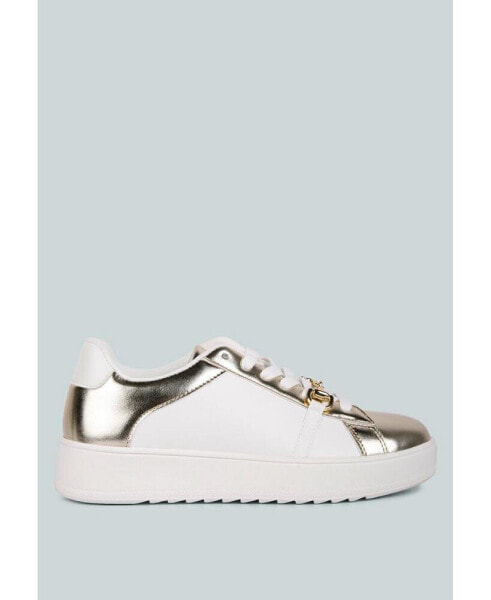 Women Nemo Contrasting Metallic Faux Leather Sneakers