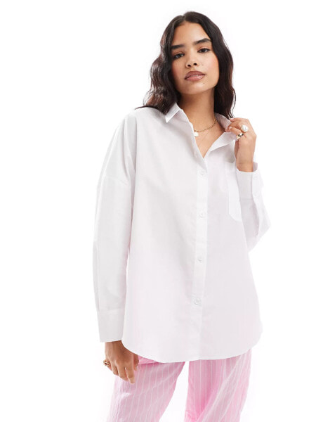 ASOS DESIGN relaxed shirt in white