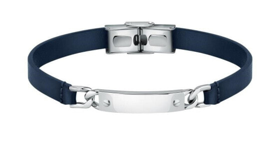 Stylish blue leather bracelet Moody SQH46