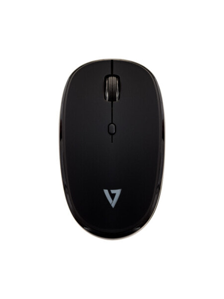 V7 MW550BT Bluetooth Silent 4-Button Mouse with adjustable DPI - Black - Ambidextrous - Bluetooth - 1600 DPI - Black