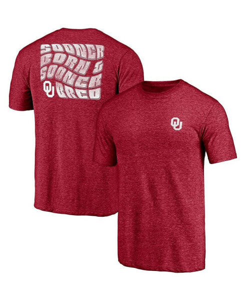 Men's Heathered Crimson Oklahoma Sooners Wavy Tri-Blend T-shirt