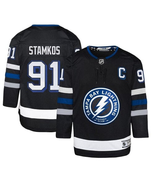 Черная детская футболка для мальчиков OuterStuff Steven Stamkos Tampa Bay Lightning