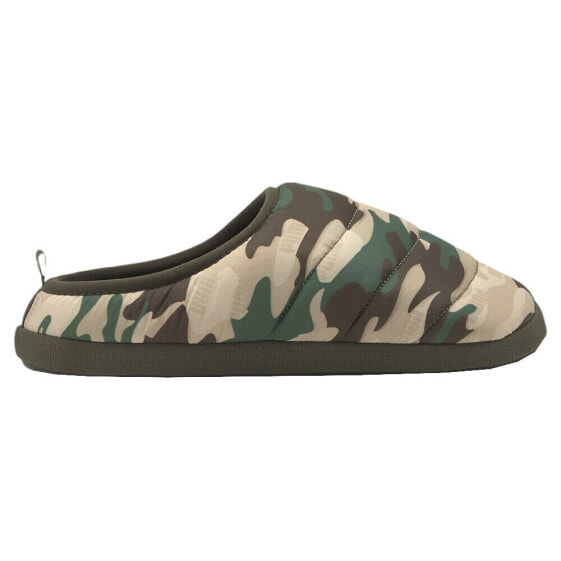 Puma Scuff Camo Logo Mens Green Casual Slippers 385278-02