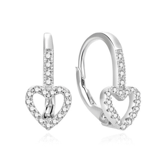 Romantic silver earrings with zircons AGUC2179DL
