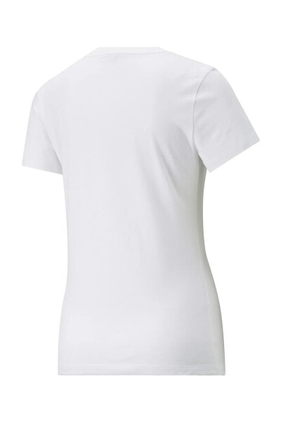 Kadın Spor T-Shirt - Classics Metallic Logo Tee Puma White-si - 53469902