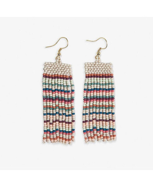 INK + ALLOY Adaline Mixed Patterns Beaded Fringe Earrings Rainbow