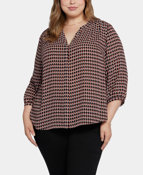 Plus Size Pintuck Blouse