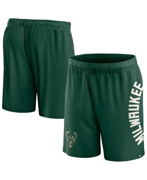 Men's Hunter Green Milwaukee Bucks Post Up Mesh Shorts