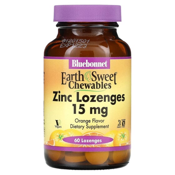 Витамин-минеральный комплекс Bluebonnet Nutrition Цинк, десертные таблетки, апельсин, 15 мг, 60 таблеток